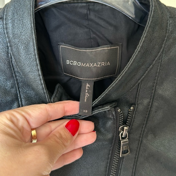 Beautiful BCBG MAX AZRIA Misa Blocked Jacket Moto Jacket - Picture 3 of 7